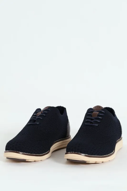 Flye Knit Smart Casual Lace Up Shoe - Navy sold by Edgars