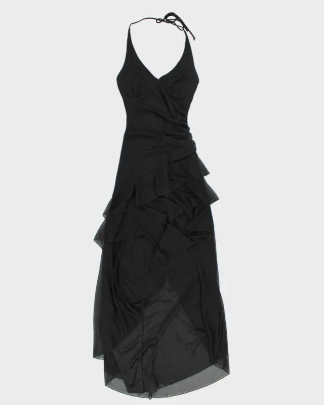 Y2k 00s Le Chateau Black Halter Neck Dress - XXS sold by Rokit