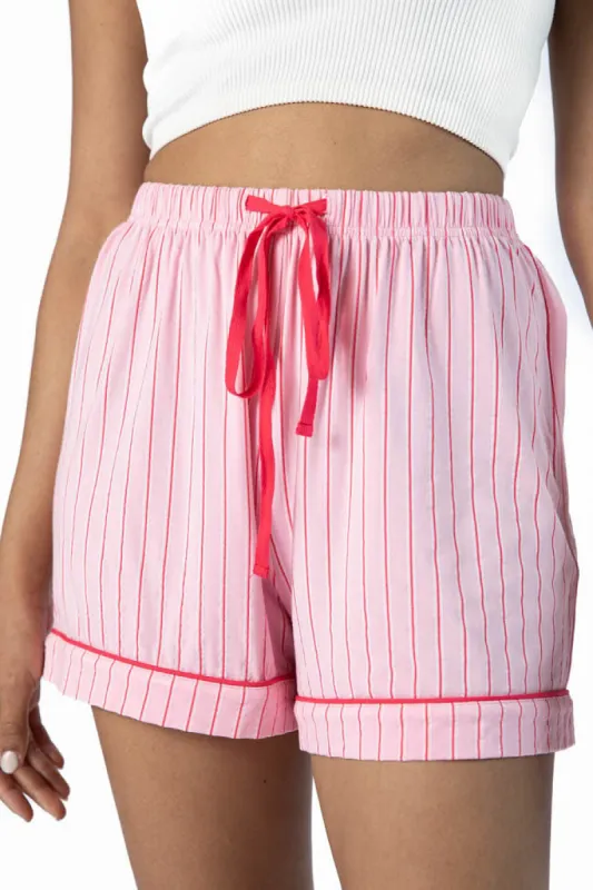 Good To Get Away Pink and Red Stripe Shorts sold by Pink Lily