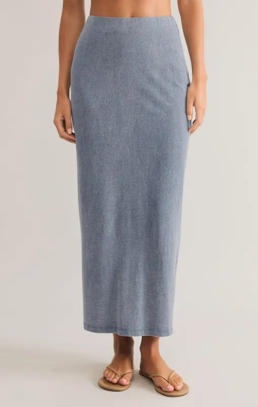 Gail Jersey Denim Midi Skirt sold by Z Supply