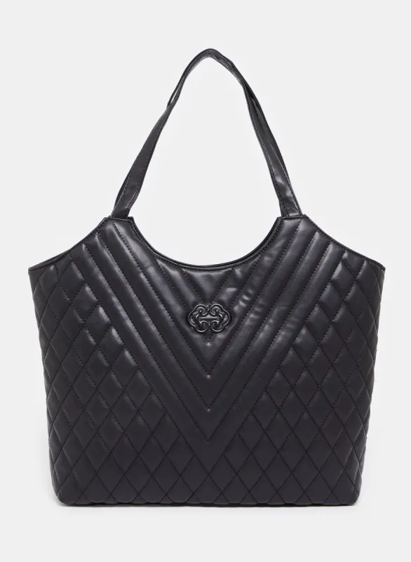 Women Black Embellished Tote Bag sold by Redtag