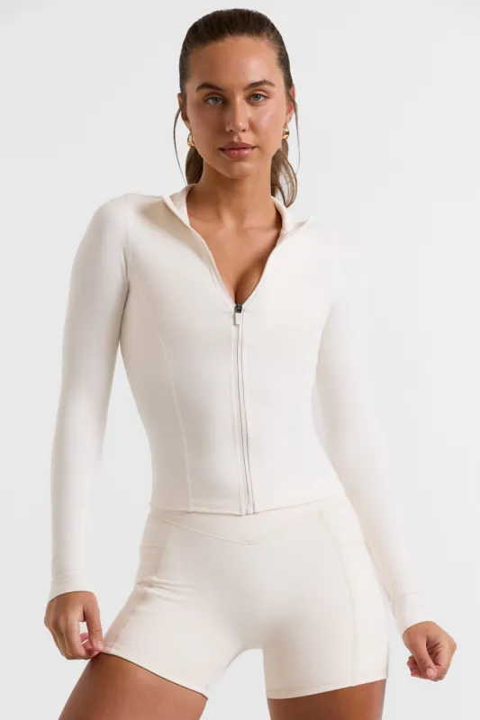Rally - Zip Up Jacket in White sold by Bo + Tee