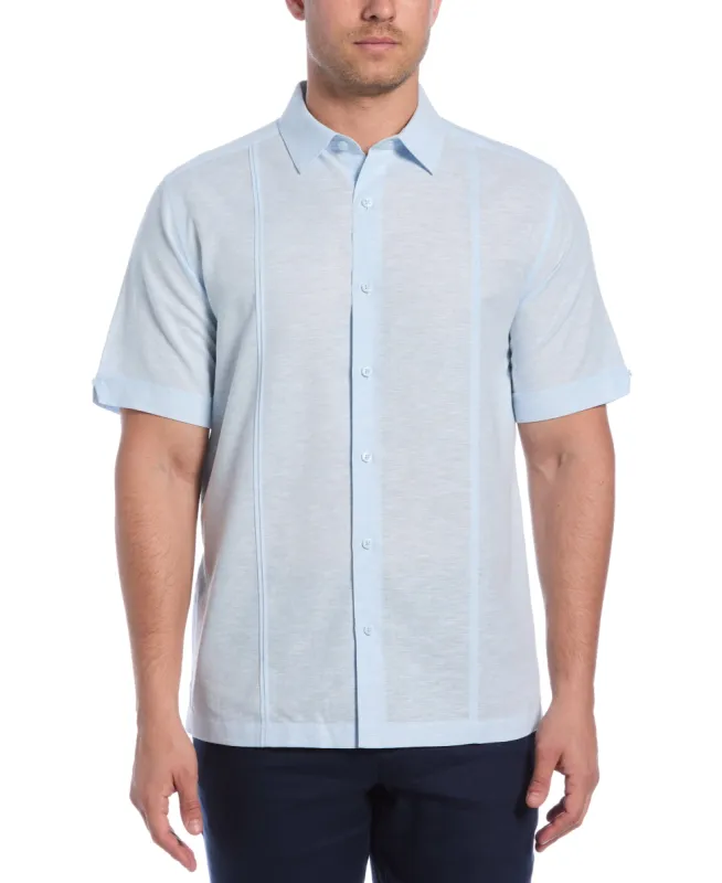 Linen Blend Panel Shirt sold by Cubavera