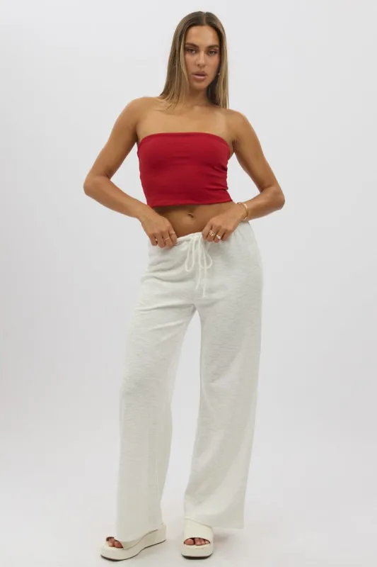 White Wide Leg Pants Low Rise sold by Ally Fashion