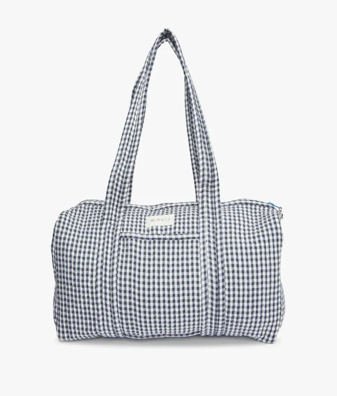 Daphne Travel Weekender Zip Tote Bag - Black Gingham - Kayu sold by Andie
