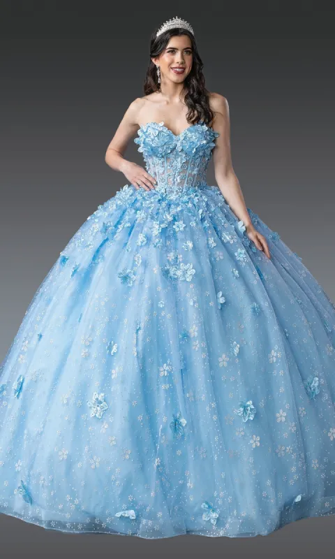 Blue Quinceanera Dress 1972 By Dancing Queen sold by PromGirl