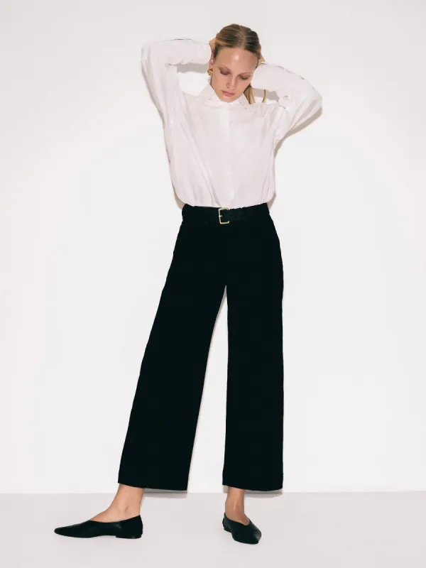 Tyne Wide Leg Cropped Jean | Black sold by Jigsaw
