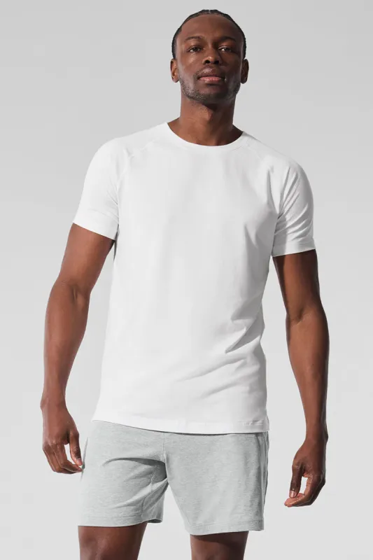 Alo Vapor Crewneck Short Sleeve - White sold by Alo Yoga