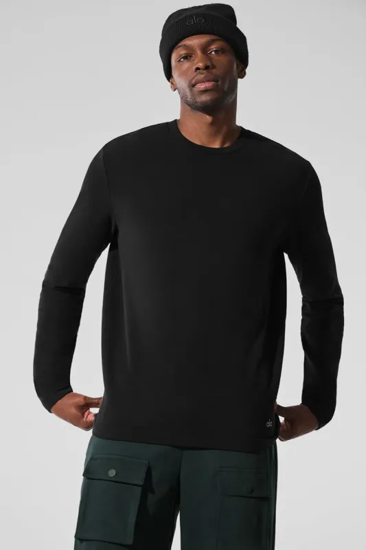 Double Take Long Sleeve Crew - Black sold by Alo Yoga