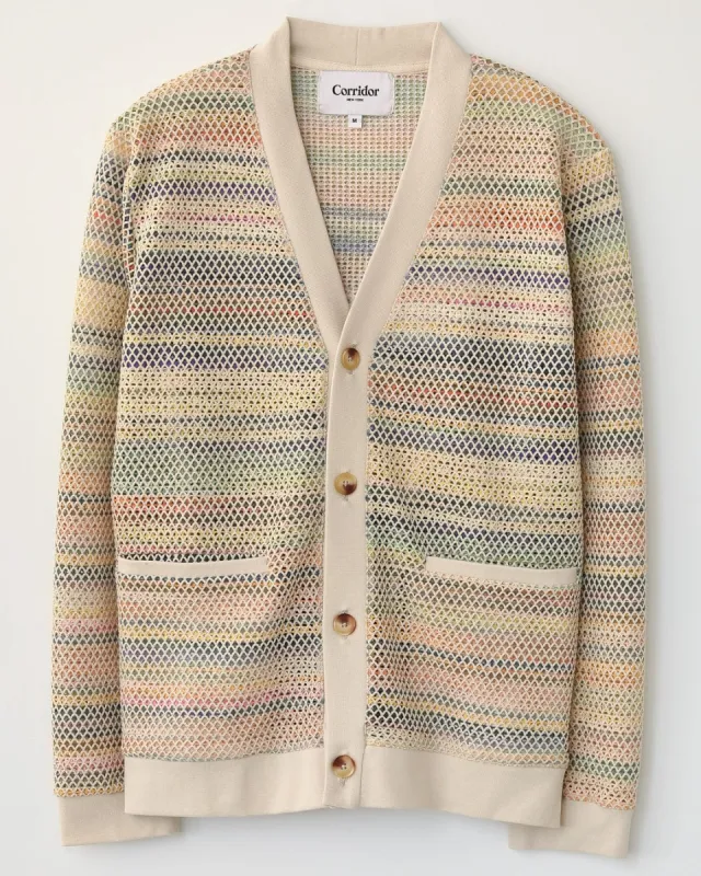 Rainbow Mesh Cardigan sold by Corridor