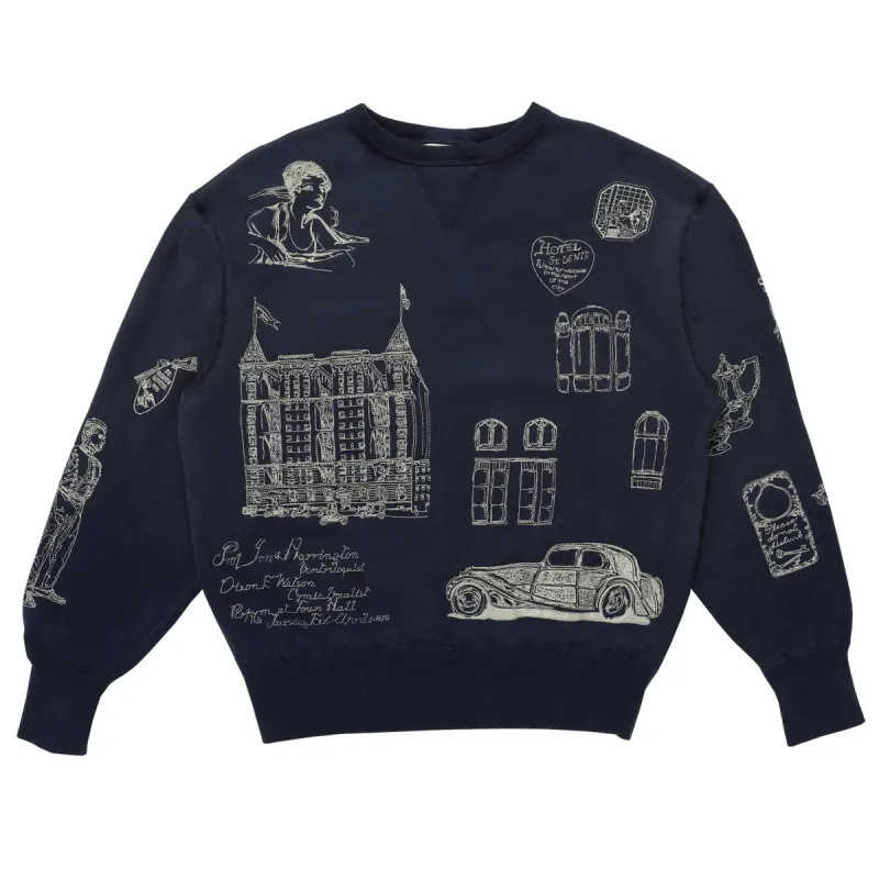Hotel Crewneck - Navy sold by Samuel Zelig