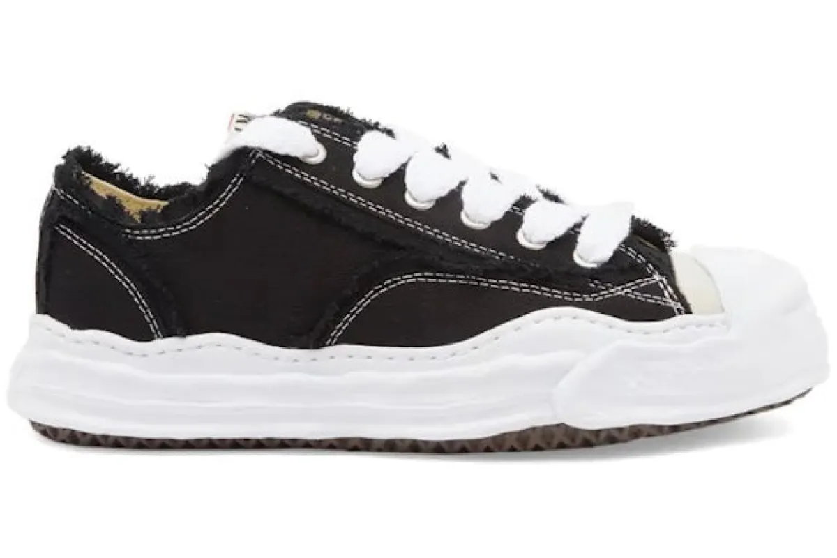 Maison Mihara Yasuhiro Hank OG Sole Canvas Low Frayed Black sold by Addict Sneakers