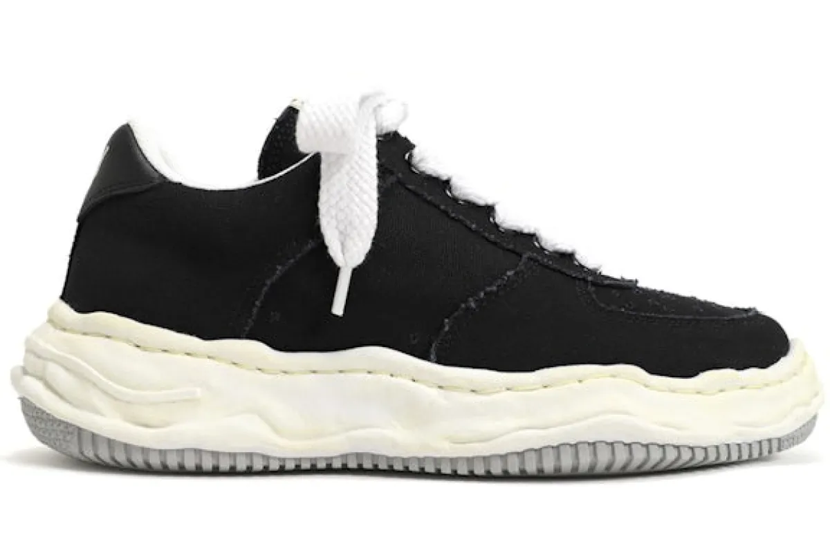 Maison Mihara Yasuhiro Wayne OG Sole Washed Canvas Low Black sold by Addict Sneakers
