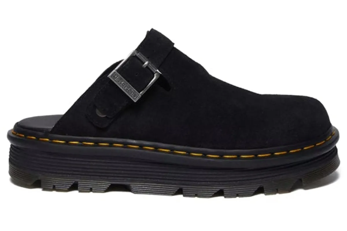 Dr. Martens Zebzag Suede Slingback Platform Mule Black sold by Addict Sneakers