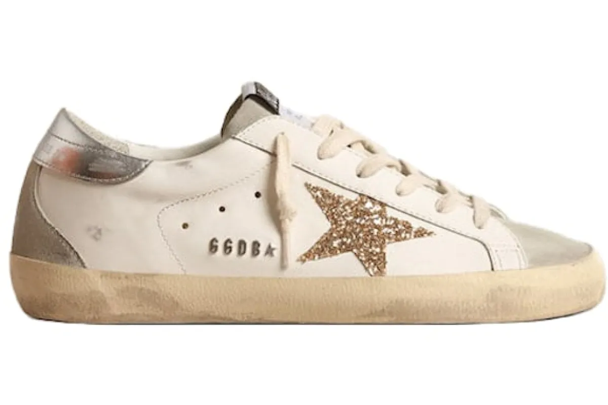 Golden Goose Super-Star White Ice Gray Gold Glitter (Women's) sold by Addict Sneakers