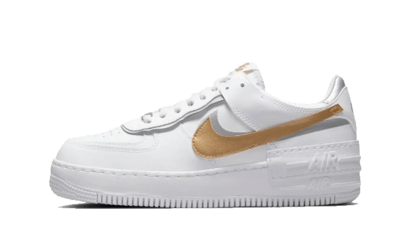 Nike Air Force 1 Shadow White Metallic Gold sold by Addict Sneakers