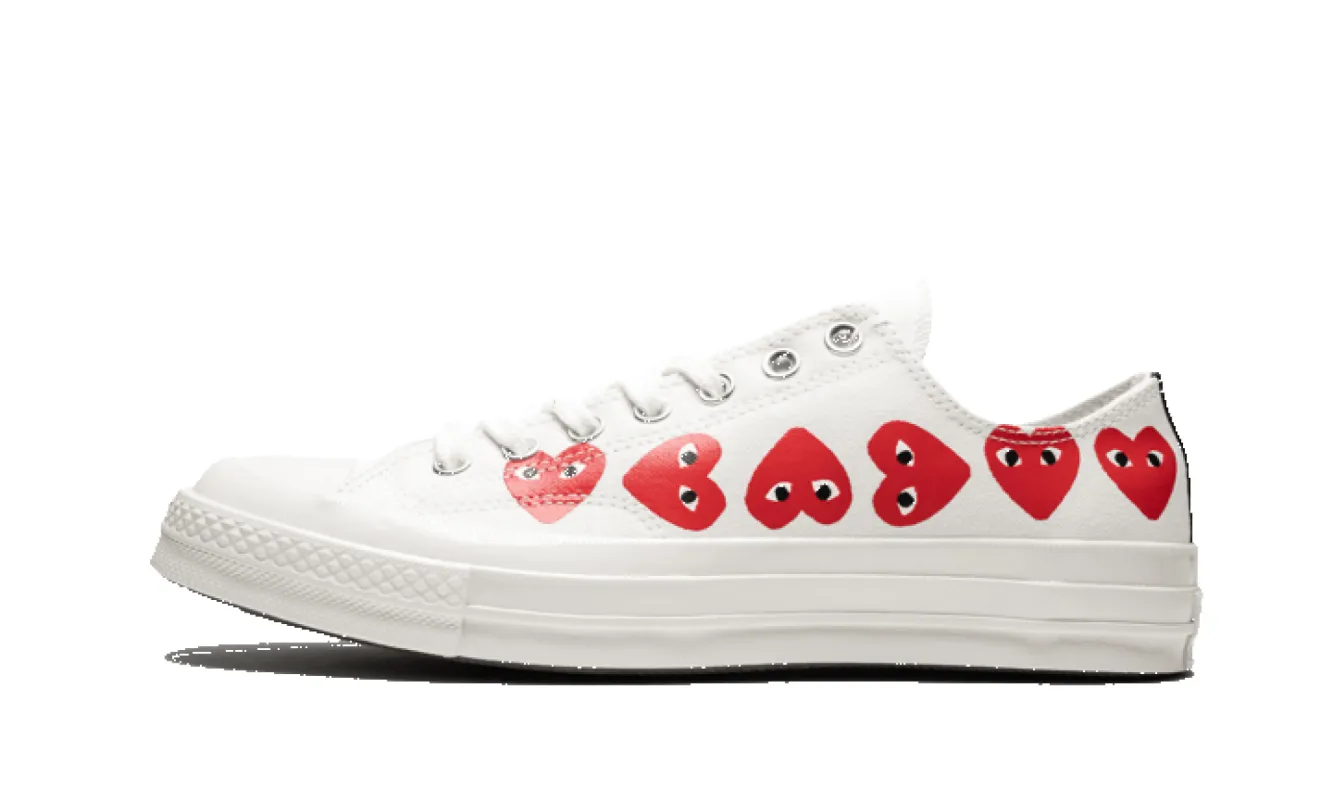 Converse Chuck Taylor All-Star 70s Ox Comme des Garçons PLAY Multi-Heart White sold by Addict Sneakers