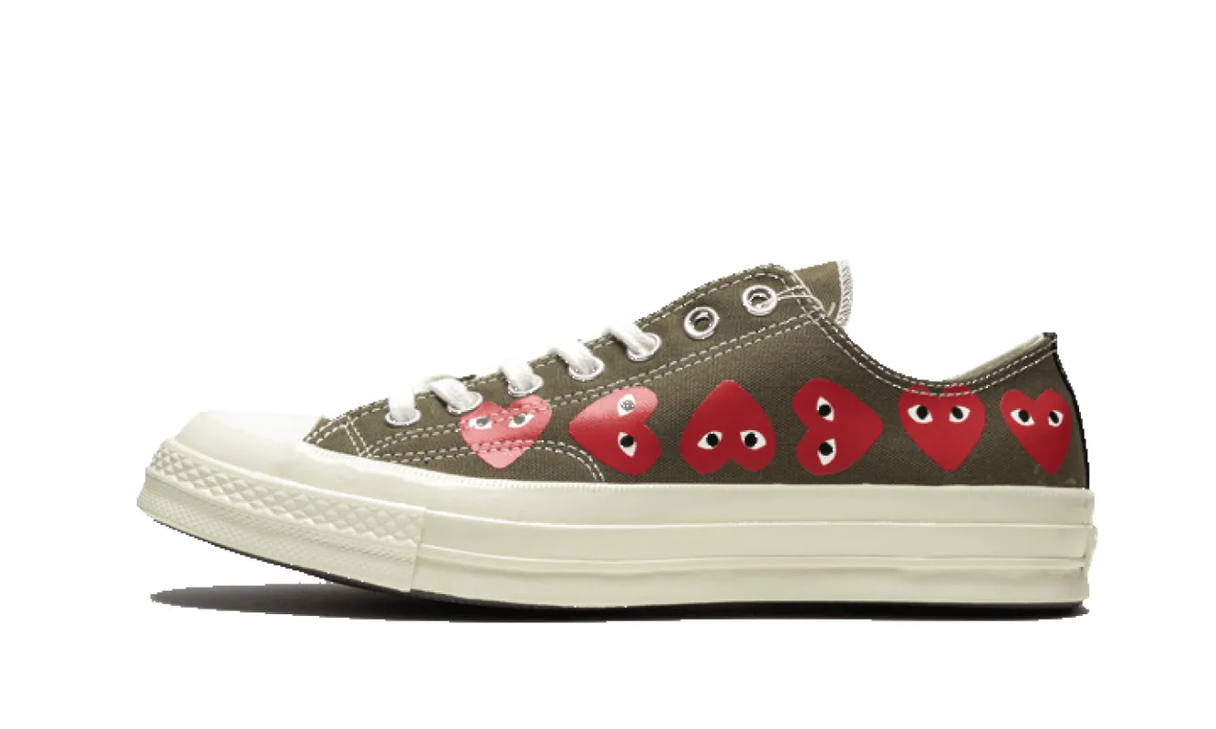 Converse Chuck Taylor All-Star 70s Ox Comme des Garçons PLAY Multi Heart Green sold by Addict Sneakers
