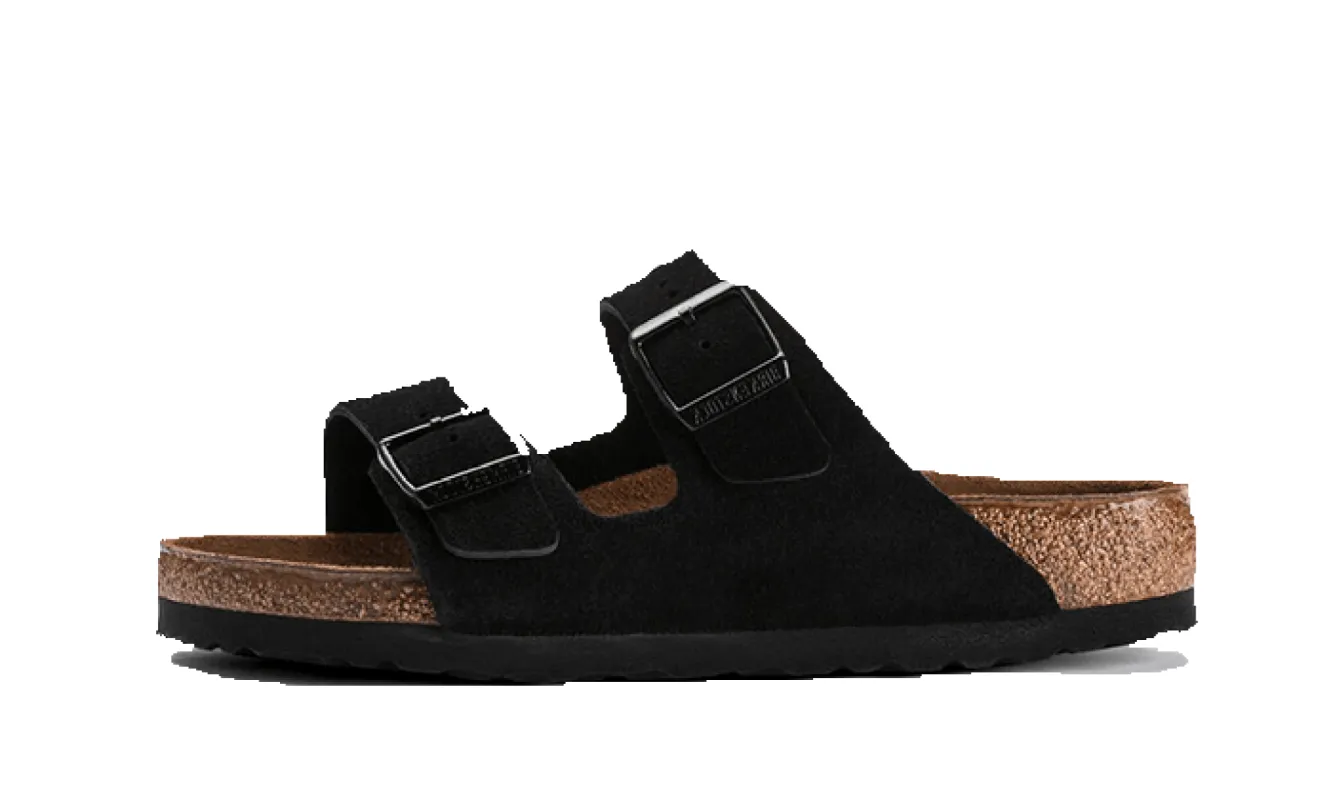 Birkenstock Arizona Suede Leather Soft Footbed Black sold by Addict Sneakers
