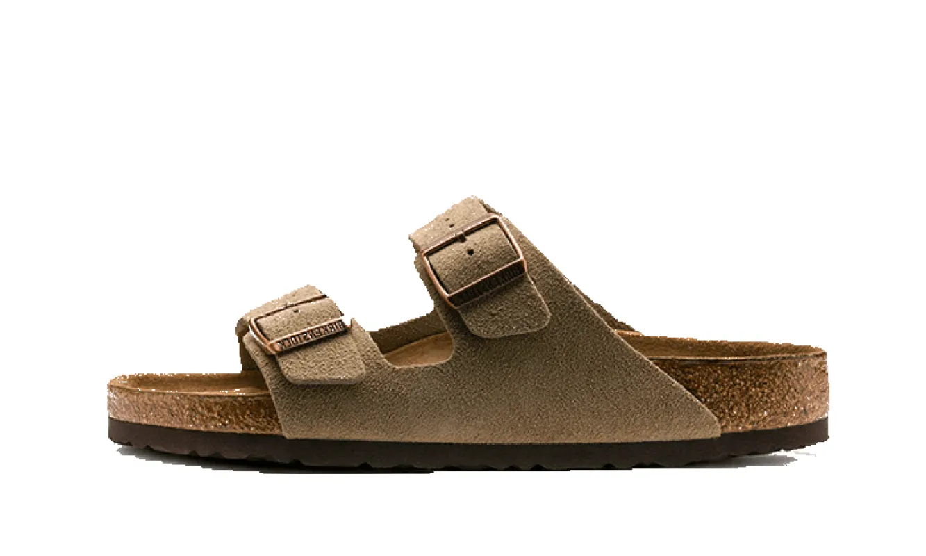 Birkenstock Arizona Suede Leather Soft Footbed Taupe sold by Addict Sneakers