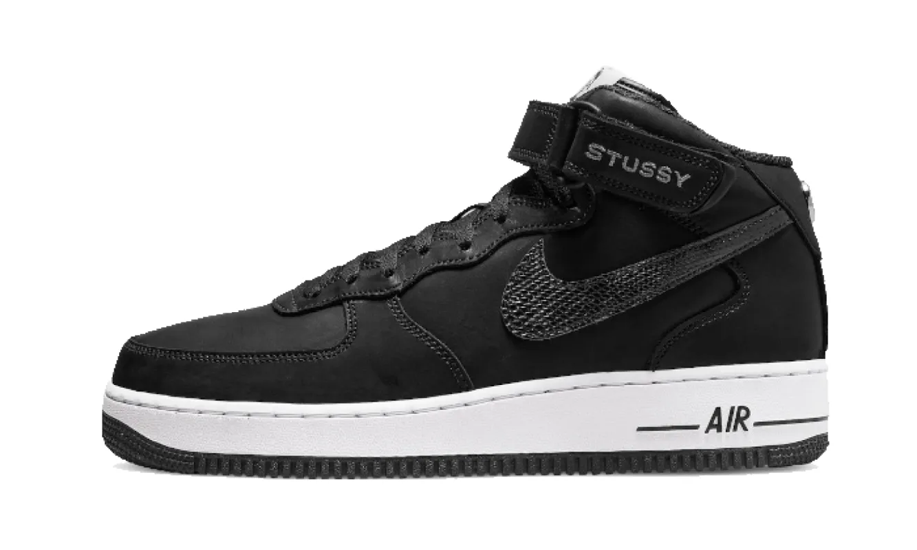 Nike Air Force 1 Mid Stussy All Black sold by Addict Sneakers