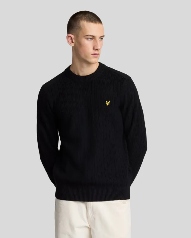 Ribbed Crew Neck Jumper sold by Lyle & Scott