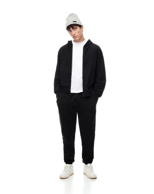 Jogger regular fit tiro medio negro sold by Gef