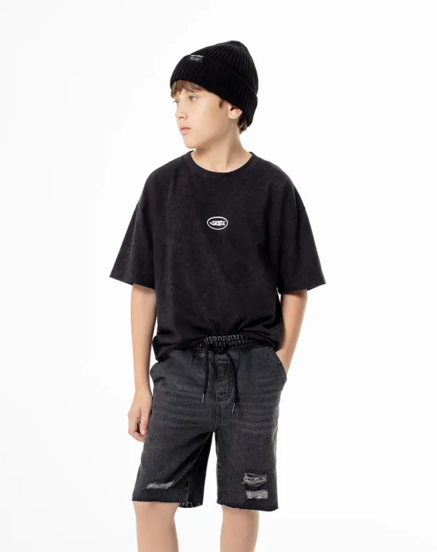 Bermuda regular fit denim gris sold by Gef