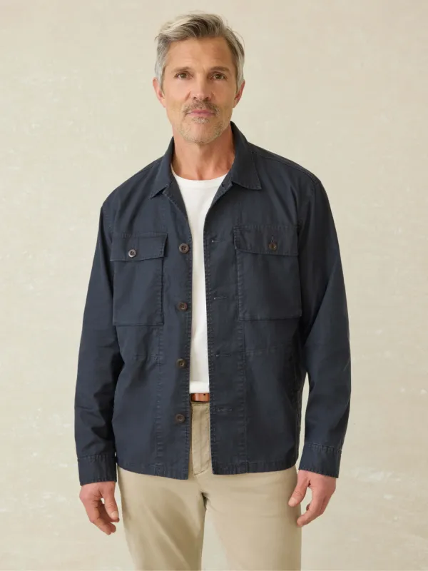 Commander Shirt Jacket - Washed Charcoal sold by Faherty