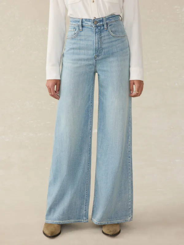 Saturday Denim Wide Leg Ankle - West Cove Wash sold by Faherty