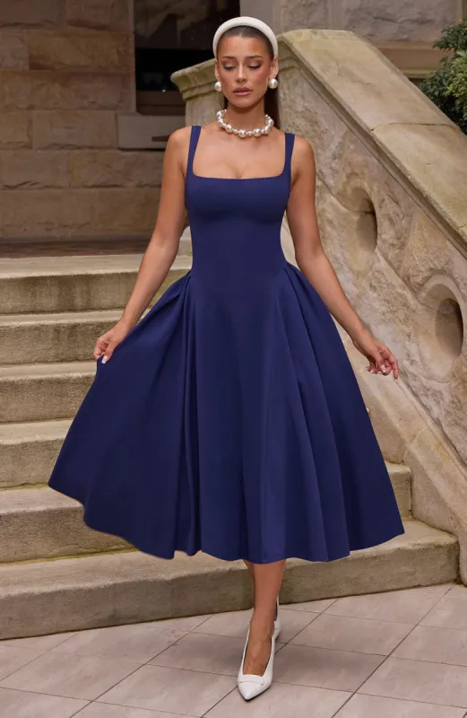Betty Midi Dress - Navy sold by Babyboo Fashion