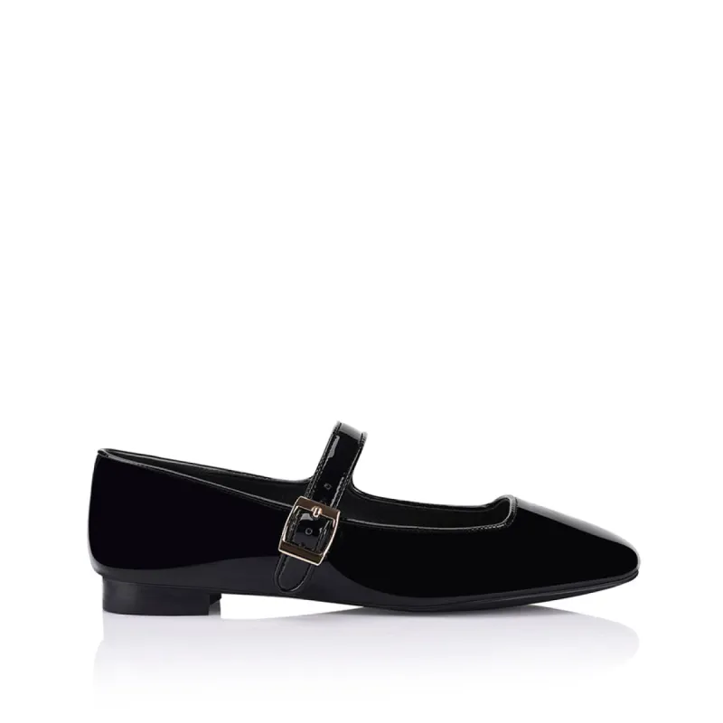 Eden Mary Jane Flats - Black Patent sold by Verali