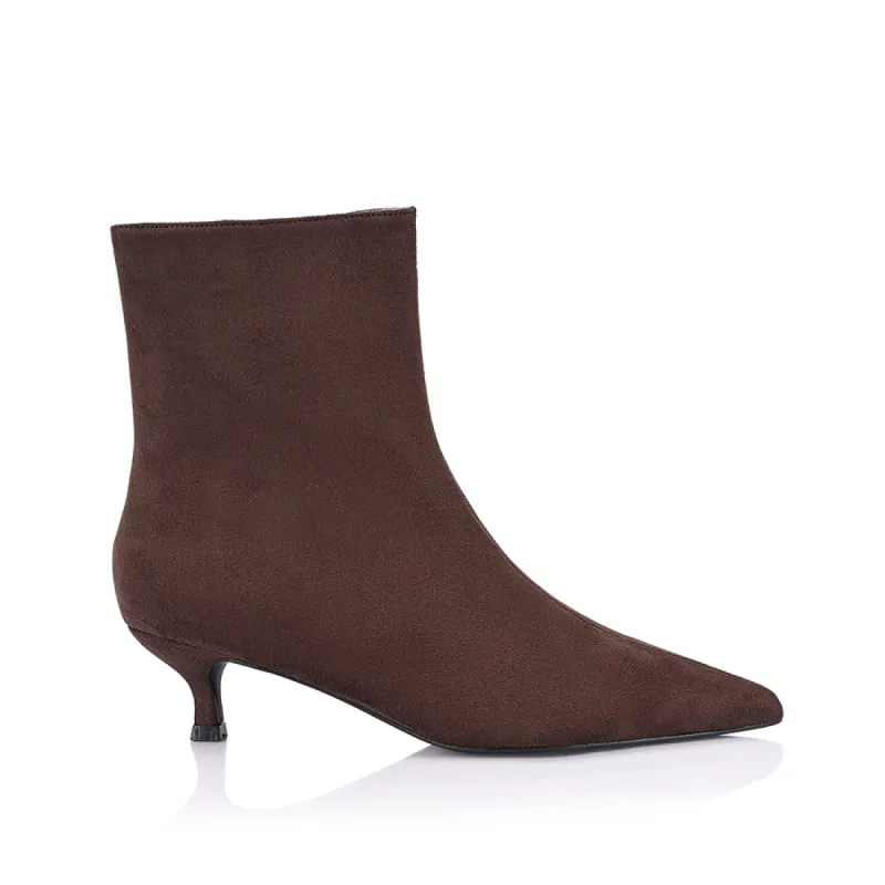 Luca Ankle Boots - Chocolate Brown Micro sold by Verali