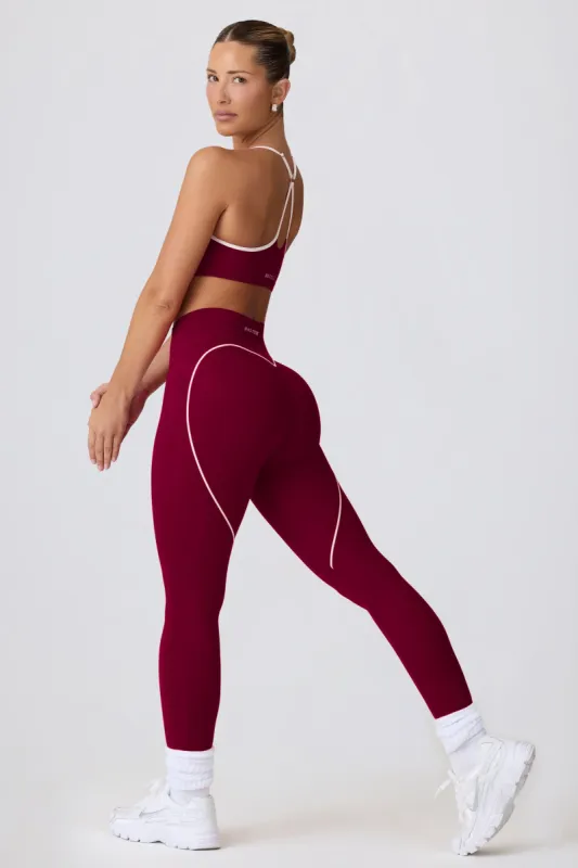 Soft Active Mid-Rise Leggings in Burgundy sold by Bo + Tee