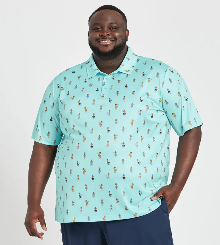 Hula Dancer Print Polo sold by Mr. Big and Tall