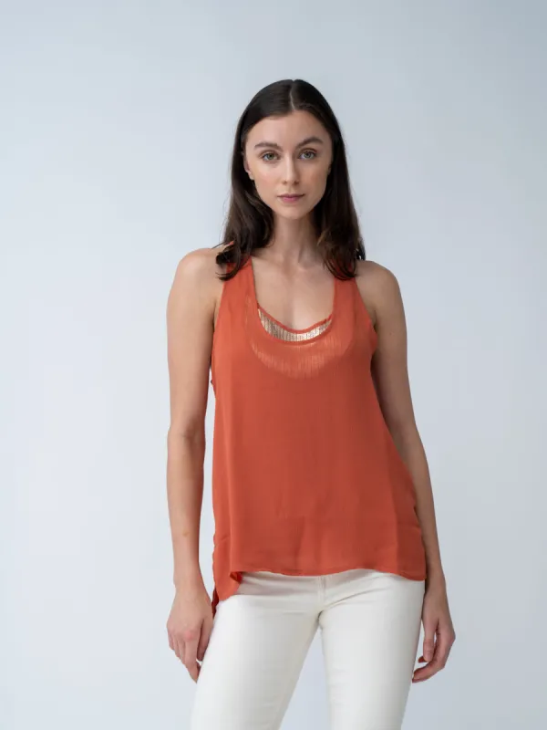 FINAL SALE - Sequin Racerback Tank sold by Adrienne Landau