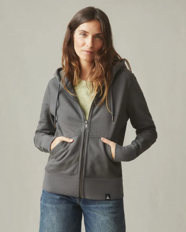 Women's Classic Full Zip - Dark Charcoal sold by American Giant