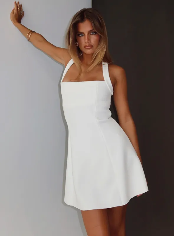 Alyn Halter Mini Dress White sold by Princess Polly