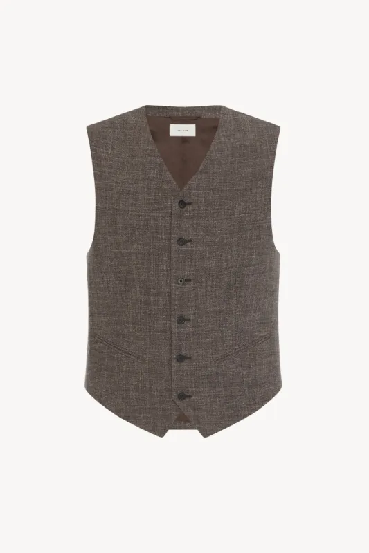 Yuri Vest in Silk, Linen, and Virgin Wool sold by The Row