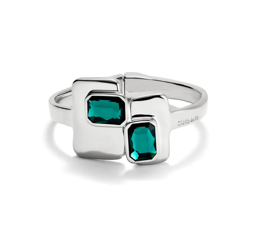 SER MAGNETICA RECTANGLE GREEN CRYSTAL SILVER SPRING BRACELET sold by UNO de 50