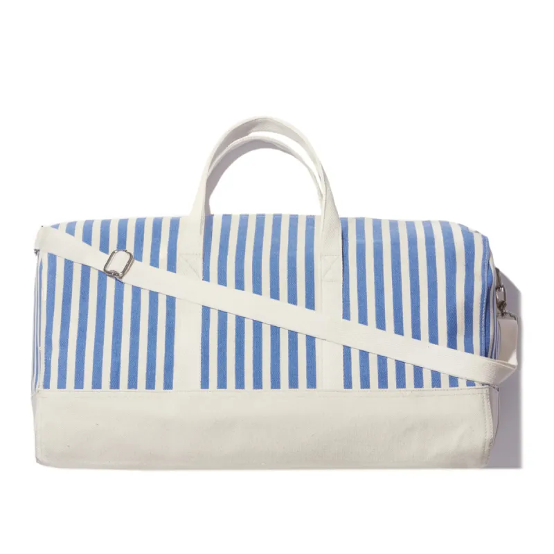 The All Over Striped Duffle Bag - Royal Blue/Canvas Mini Stripe sold by Kule