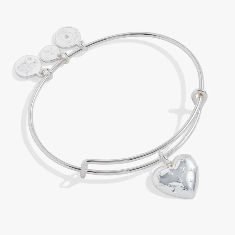 Silver Metal Heart Charm Bangle sold by Alex and Ani