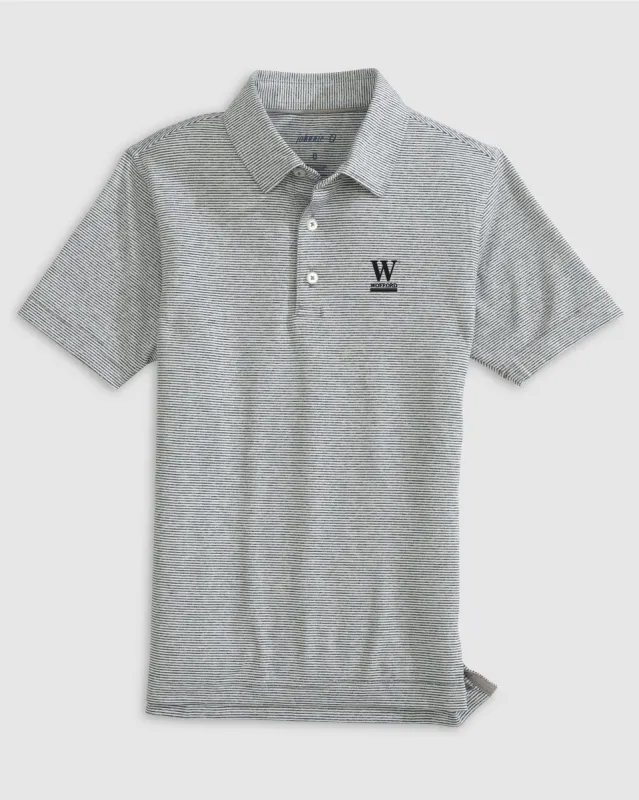 Wofford Lyndonn Jr. Striped Jersey Performance Polo sold by Johnnie-O