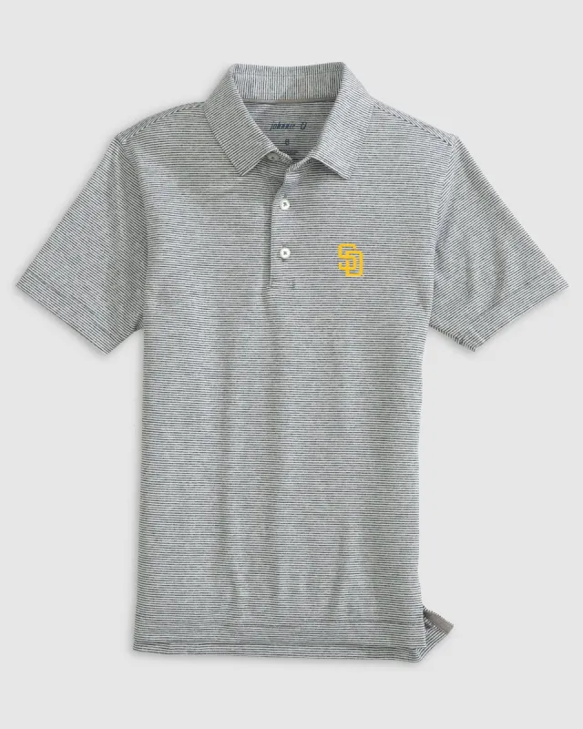 San Diego Padres Lyndonn Jr. Striped Jersey Performance Polo sold by Johnnie-O