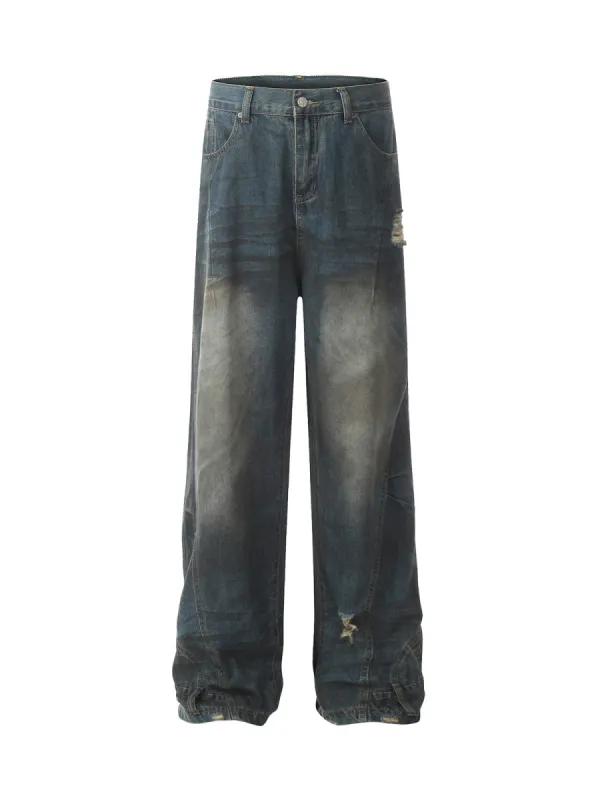 Dirty Dyed Washed Straight Jeans sold by Thesupermade