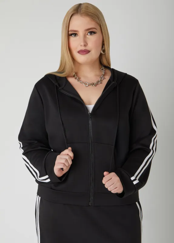 Striped Hooded Jacket sold by Ashley Stewart