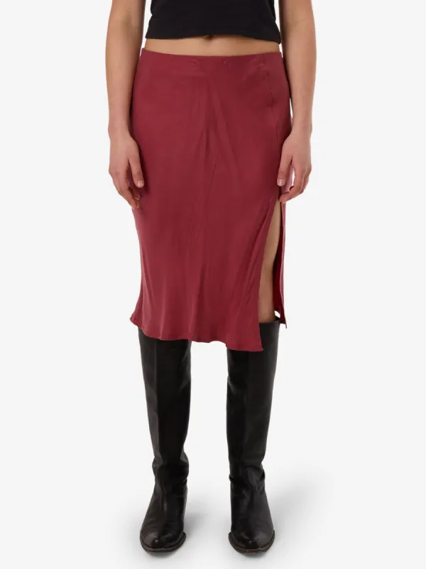 Blair Slip Skirt - Cabernet sold by Thrills