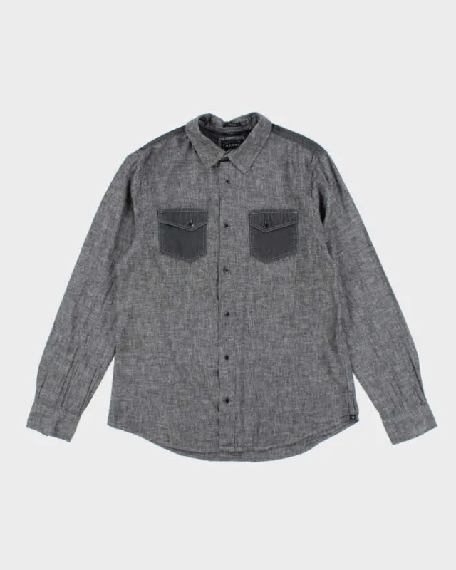 Vintage Y2k 00s Guess Grey Long Sleeve Shirt -  L sold by Rokit