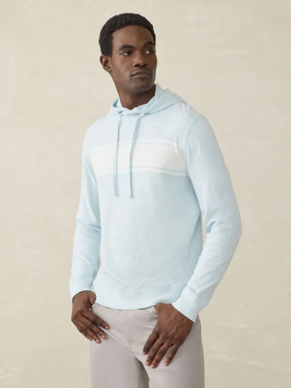 Sunwashed Slub Hoodie - Sky Surf Stripe sold by Faherty