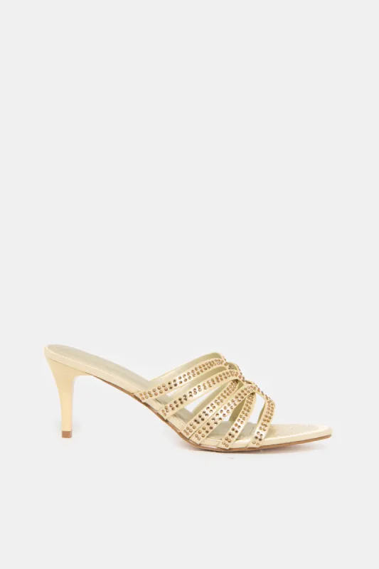 Women Gold Embellished Mule sold by Redtag